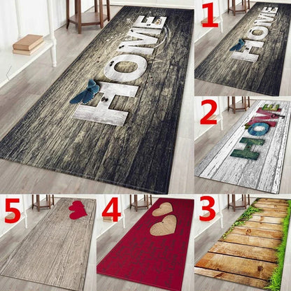 WUJIE Fashion &quot;Home&quot; Printed Wood Pattern Floor Rug for Living Room Washable Bedroom Mat Home Decor Kitchen Carpet Welcome Mat