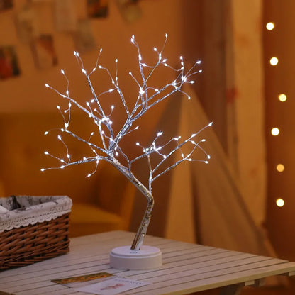 LED Night Light Mini Tree Copper Wire Garland Lamp For Home Bedroom Decor