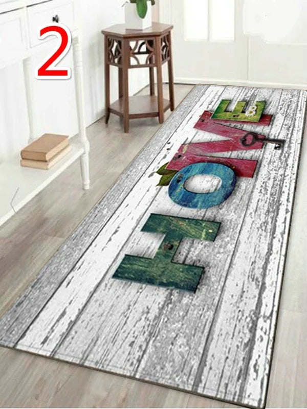 WUJIE Fashion &quot;Home&quot; Printed Wood Pattern Floor Rug for Living Room Washable Bedroom Mat Home Decor Kitchen Carpet Welcome Mat