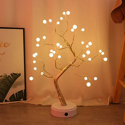 LED Night Light Mini Tree Copper Wire Garland Lamp For Home Bedroom Decor