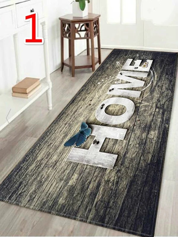 WUJIE Fashion &quot;Home&quot; Printed Wood Pattern Floor Rug for Living Room Washable Bedroom Mat Home Decor Kitchen Carpet Welcome Mat